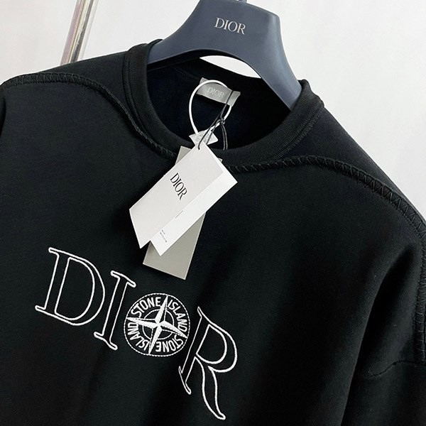 一目惚れ♪ディオール AND STONE ISLAND コピー ブラック トレーナー dei58413